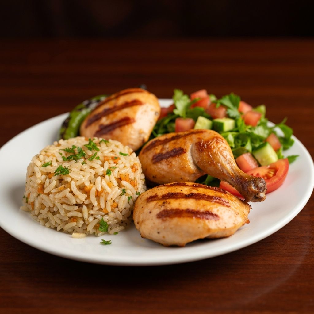 Izgara tavuk ve pilav